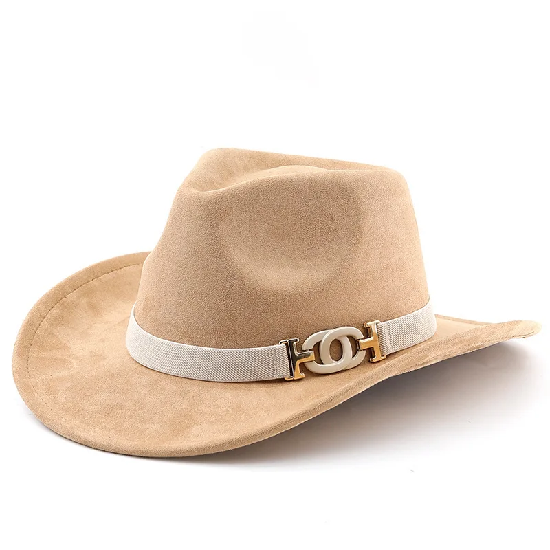 New Suede Xizang Style Western Cowboy Soft Cloth Horseback Riding Felt Hat For Men And Women
