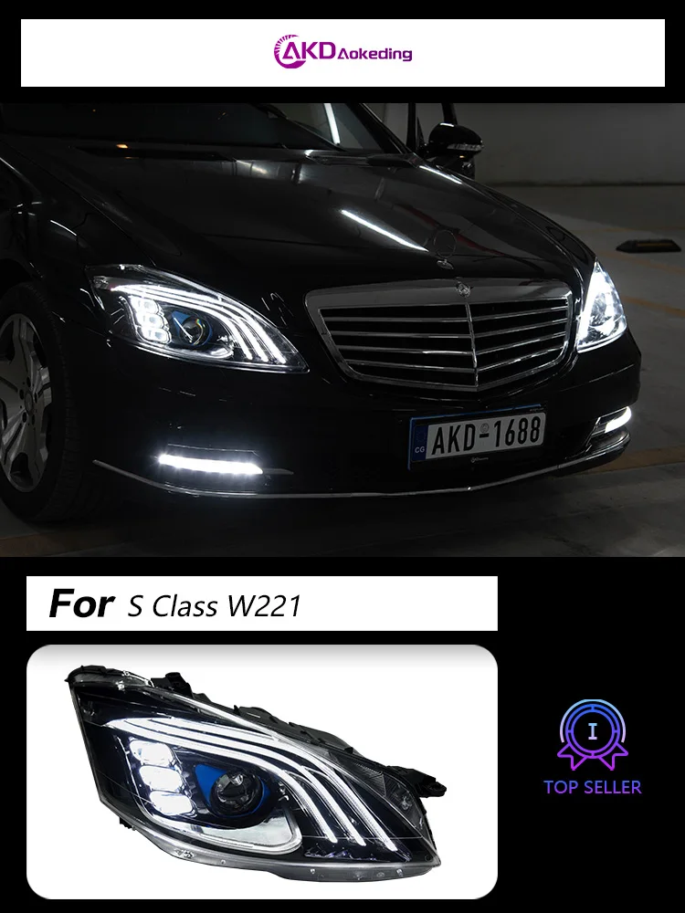 Faro anteriore per Auto per Benz W221 2006-2008 2008-2010 tipo lampada frontale a LED Styling obiettivo indicatori di direzione dinamici accessori