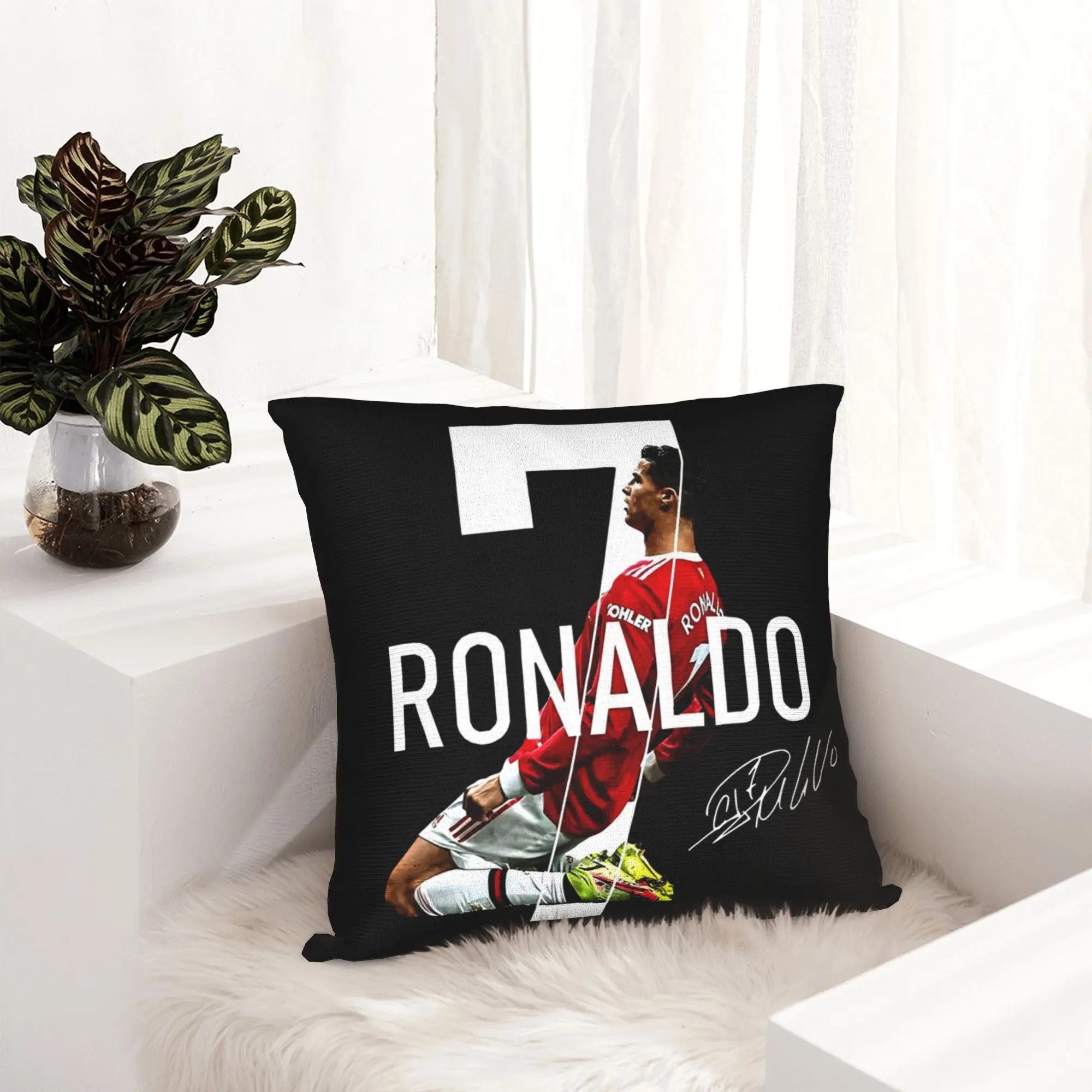 1pc Cristiano Ronaldo CR7 Decorative Pillowcases for Cozy Living Room and Bedroom Soft Machine Washable