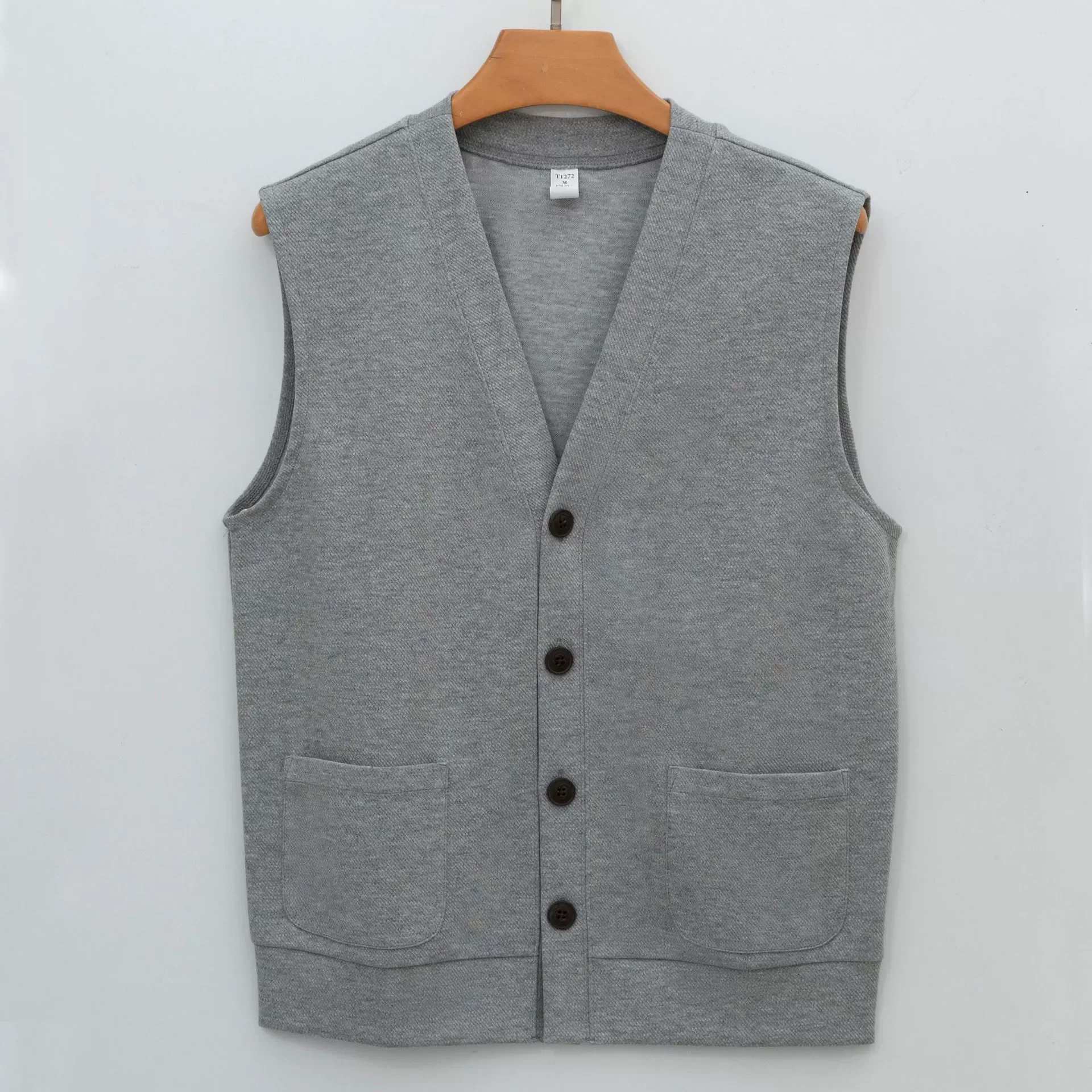 

Fashion Autumn Vest Men Waistcoat V-neck Cardigan Solid Color Sleeveless Loose Youth Men's Casual Vests Tops Coat Outerwear