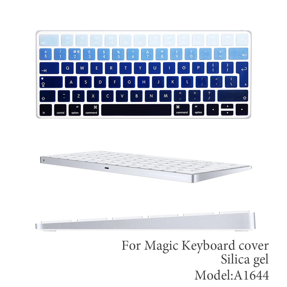 Capa de teclado gradiente mágico arco-íris, pele de silicone, película protetora para Apple Magic Keyboard 2, A1644, versão de teclado dos EUA e da