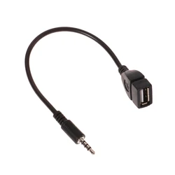 3.5mm czarny kabel Audio Car AUX do USB Audio elektronika samochodowa kabla do odtwarzania muzyki samochodowy sprzęt Audio kabel USB konwerter słuchawek