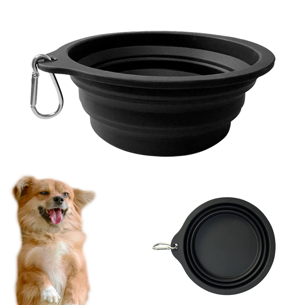 ONGODOG 350ML 650ML Hanging Dog Pet Folding Silicone Bowl Portable Food Water Container Feeding Outdoor Travel Pet Bowl