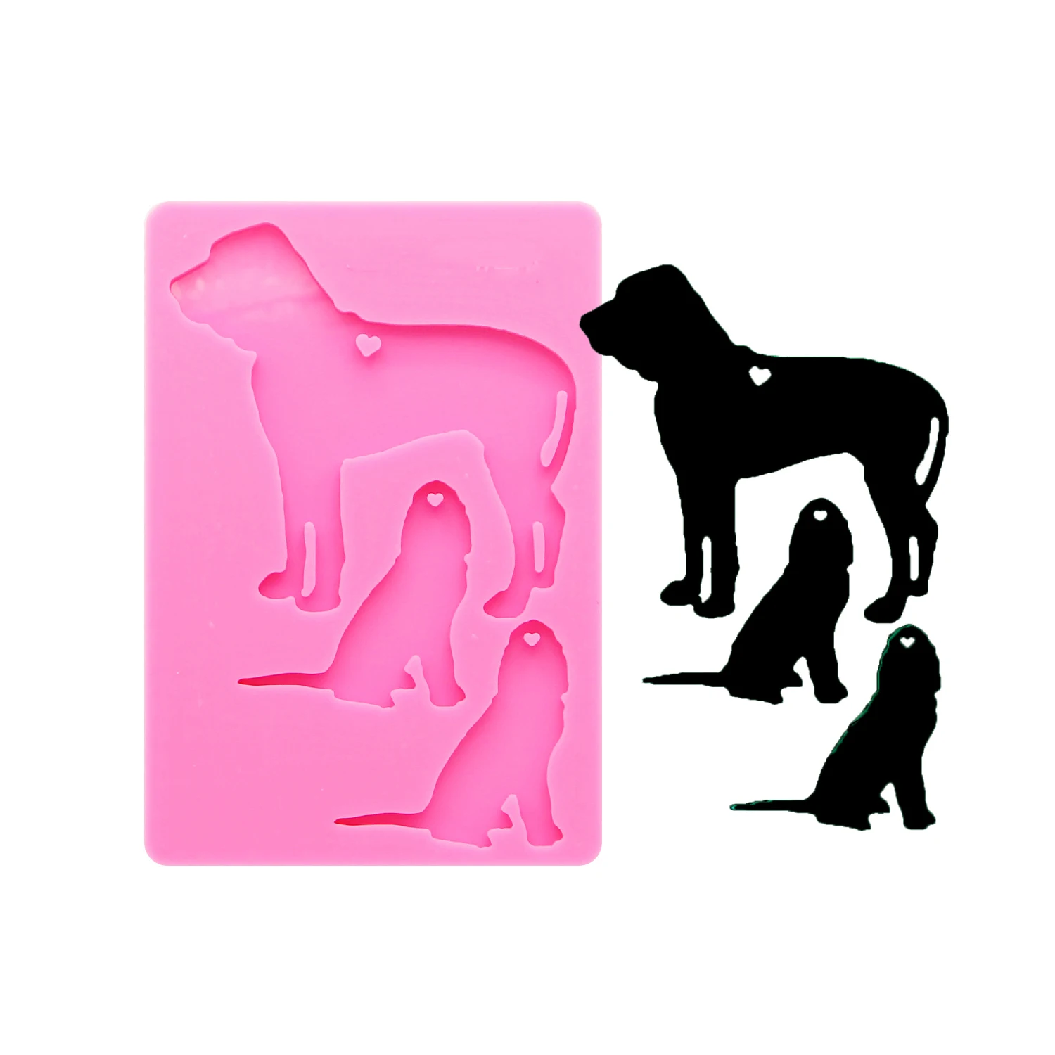Different Dog Breeds Silicone Mold Various Dogs Shapes Epoxy Resin Casting Mold for DIY Pendant Keychain Soap Candle