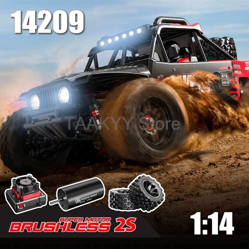 1:14 4 Wheel Drive RC Car Off Road Drift Racing Cars 14209/14210 Super Brushless High Speed Radio Truck Remote Control Toy Kids