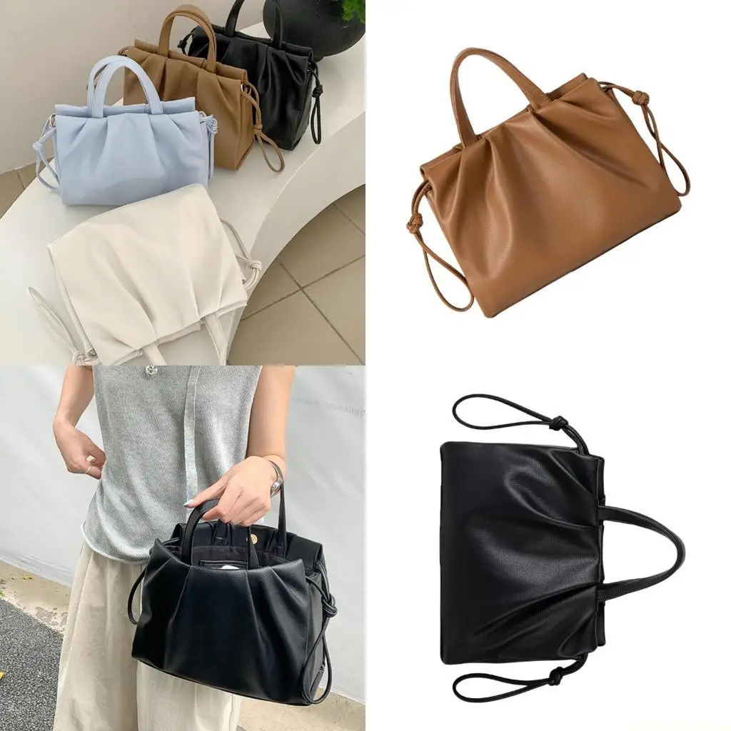 

X90d Женщины сумки с большими возможностями на плечах кожаная сумочка с плиссированной сумкой для кросс -ручки