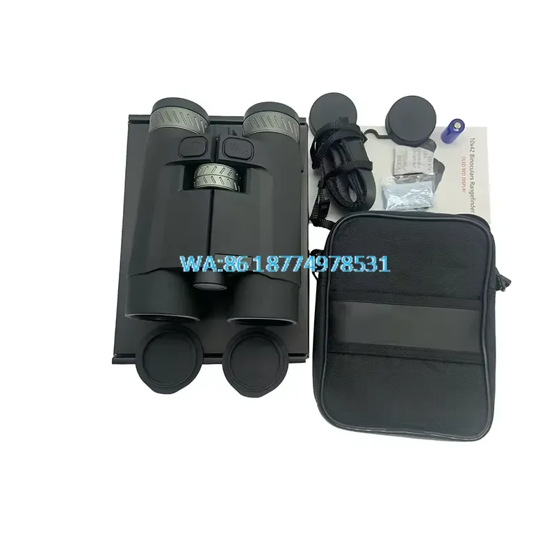 Wmwmnu Professional 10x42 Binoculars with Rangefinder Bak4 Prism 4000 Meter 1535nm Range Finder for Outdoor Hunting
