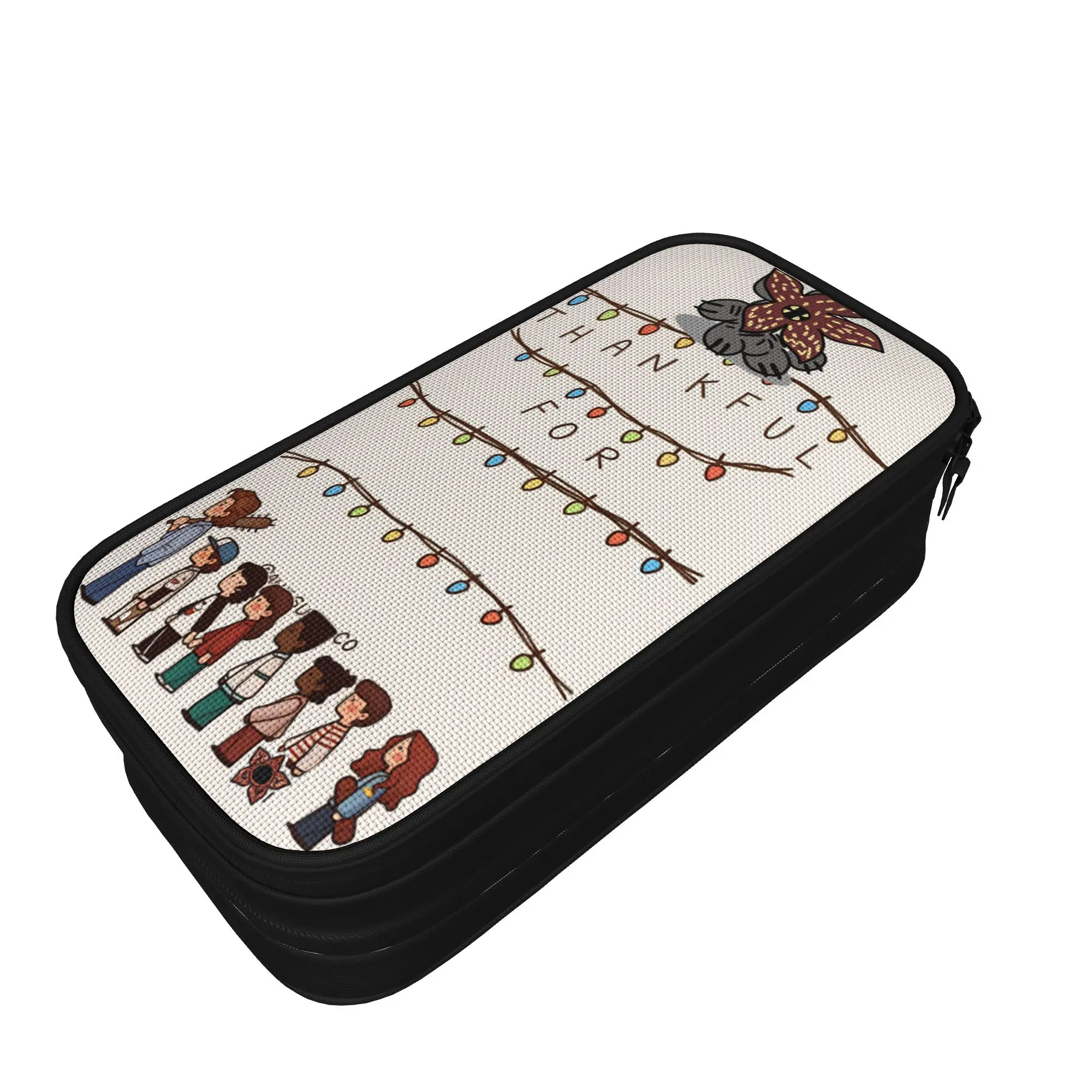 Demogorgon Starry Night  Pencil Case  Double Layer Pencil Bag Girls Boys Kawaii Large Capacity School Pencil Cases Stationery