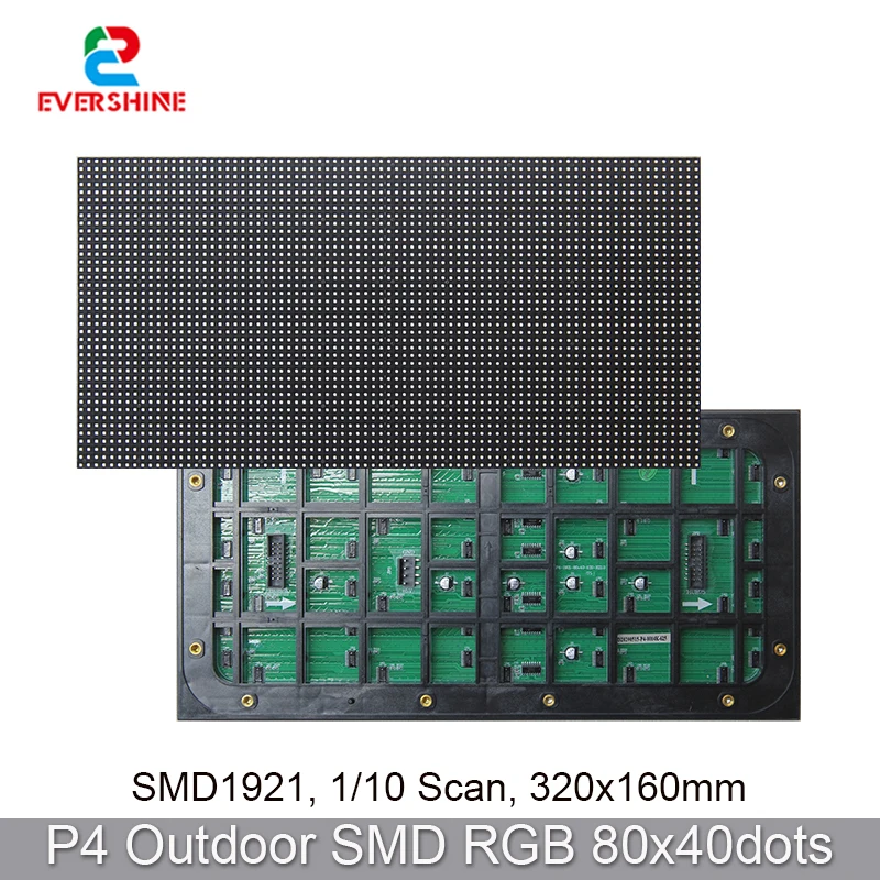 

DIY P4 320*160 Module Outdoor LED Full Color Display Screen 80*40pixel SMD1921 Light 3in1 RGB 1/10Scan High Brightness Videowall