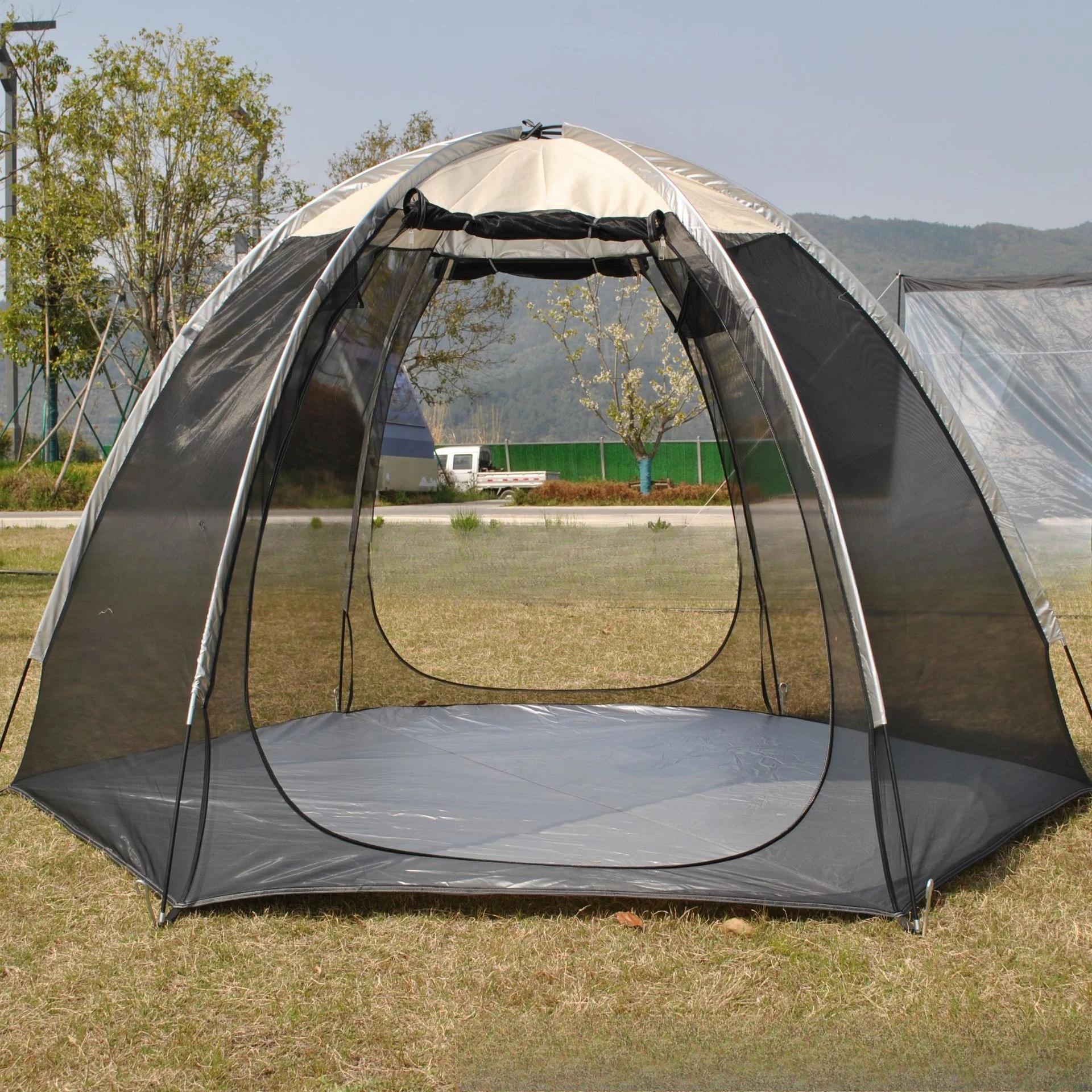 6-Person mesh hexagonal tent mosquito net, ultra-light anti-mosquito breathable game tent, mesh pavilion tent