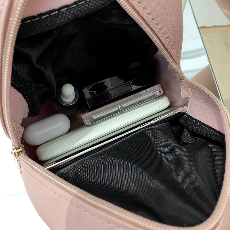 Petit sac à dos en cuir PU pour femme, sacs d'école multifonctions pour femme, pack de poudres pour téléphone, initié