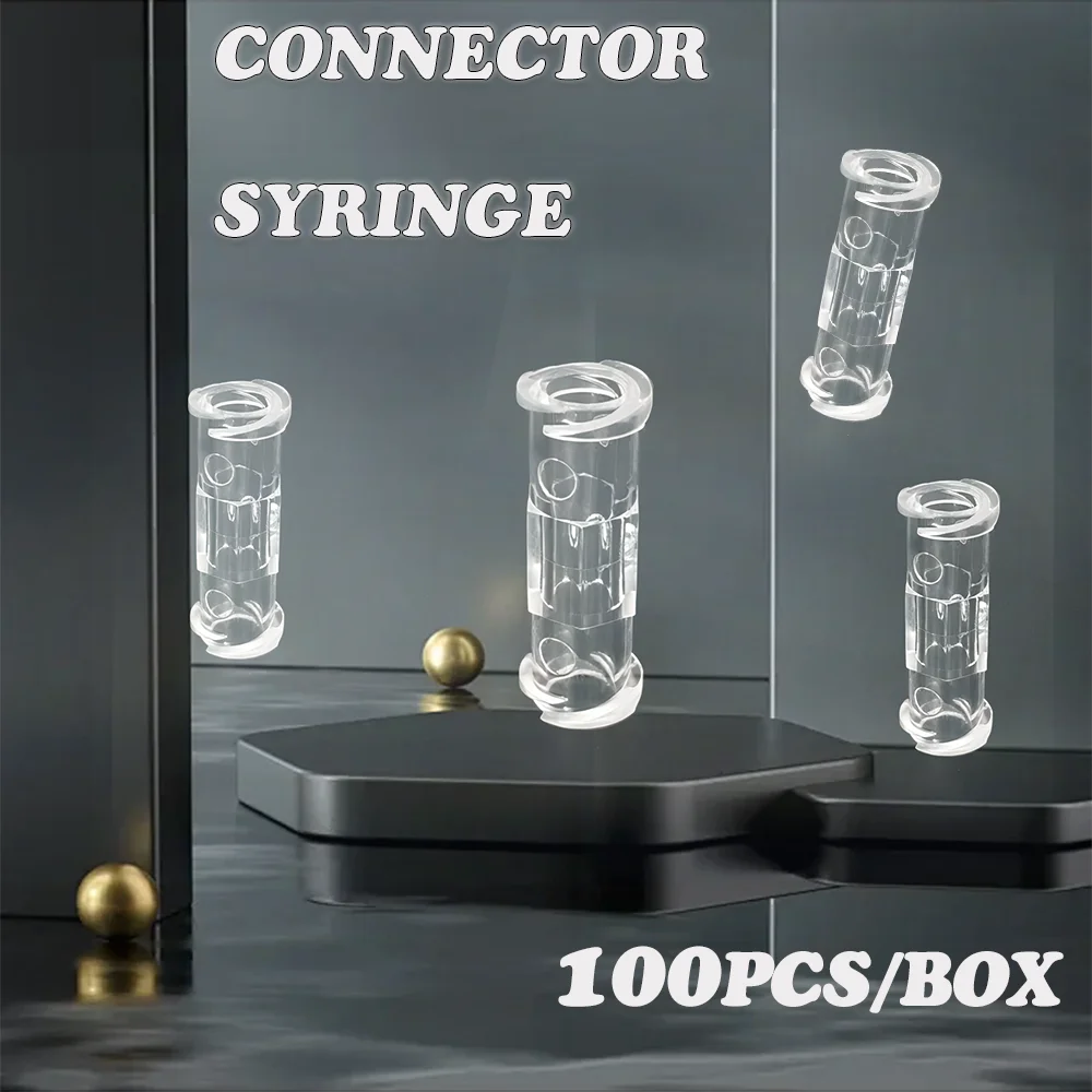 100pcs/box Ruhr thread connector Pp material transparent syringe bidirectional connector easy to use and durable