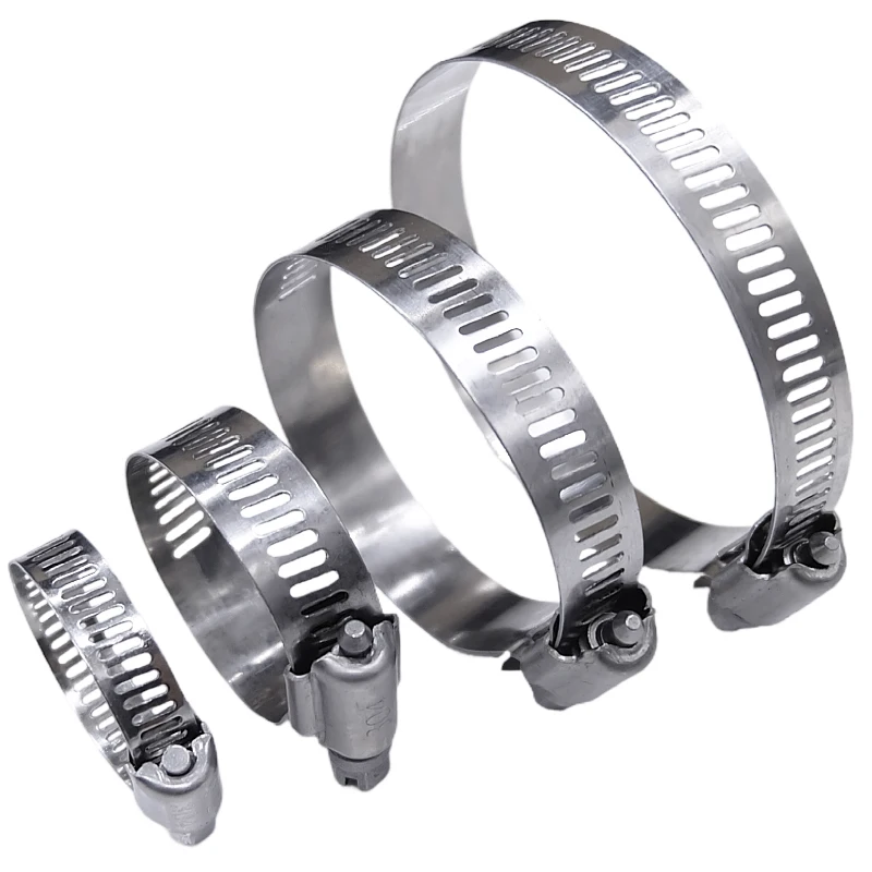 Adjustable Stainless Steel Screw Band Hose Clamps, Car Fuel Hose Clamps, Pipe Fixed clamp, Worm Gear Clip, 10mm Wide, 1-10Pcs