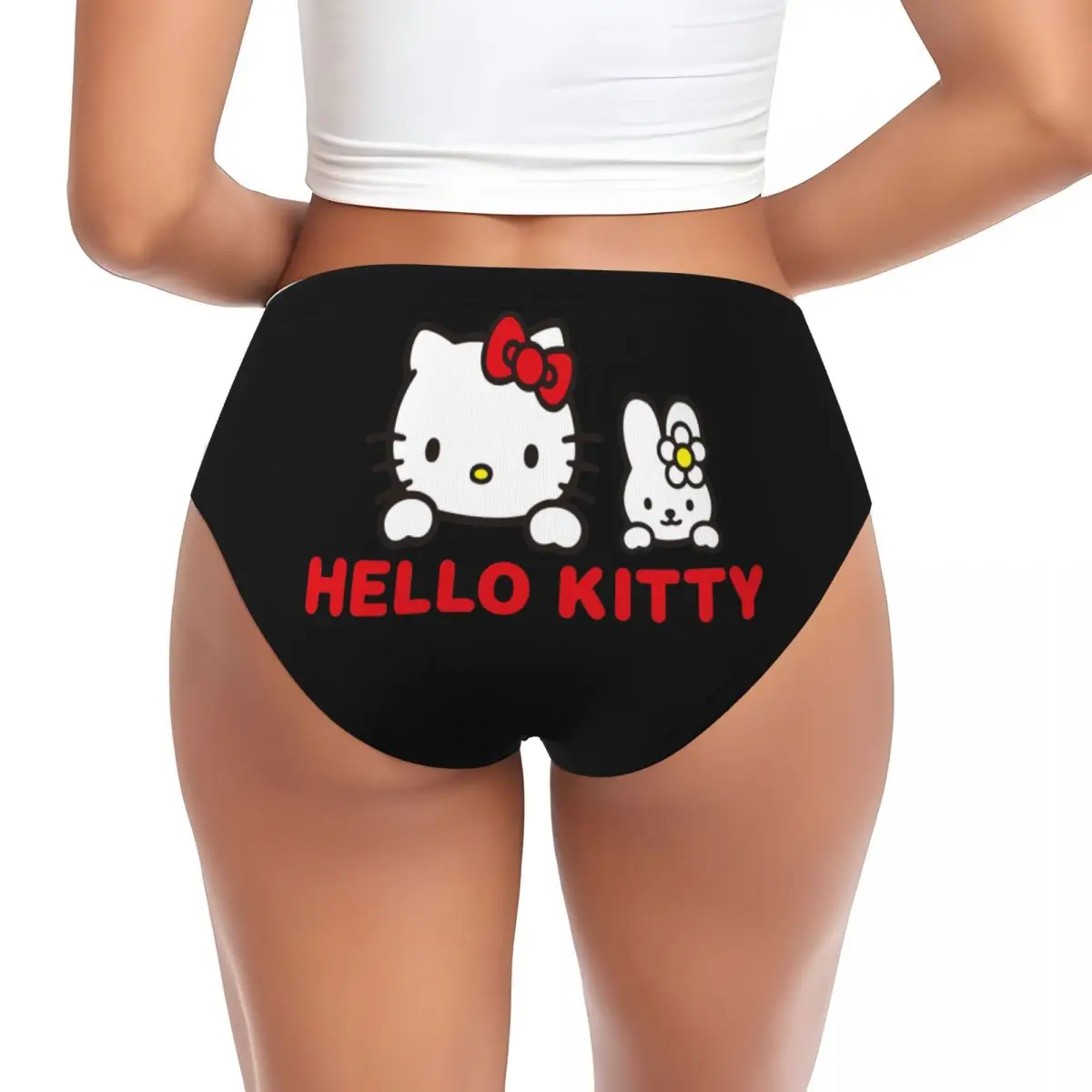 Custom Hello Kitty Cartoon Briefs Underwear Women Breathable Stretch Sanrio Panties