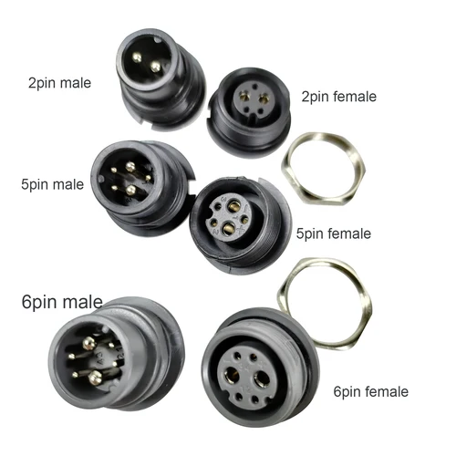 Reention dorado-batería macho hembra, conector de 6 pines, 5 pines y 2 pines para base de montaje max plus 21700, puerto de descarga de batería