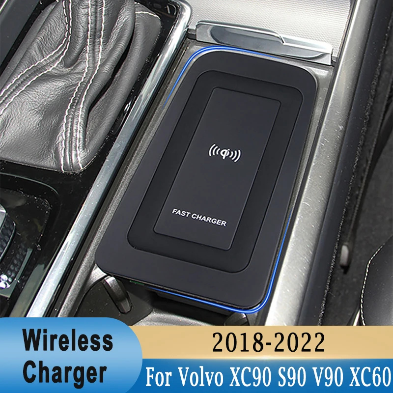 

Wireless Phone Charger For Volvo XC90 S90 V90 XC60 S60 V60 C60 2018-2023 Car QI Mobile Phone Charging Pad Plate Holder