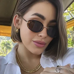 JNPCXI Retro Small Oval Women Luxury Sunglasses Fashion Punk Men UV400 Trending Gradient Sun Glasses Shades