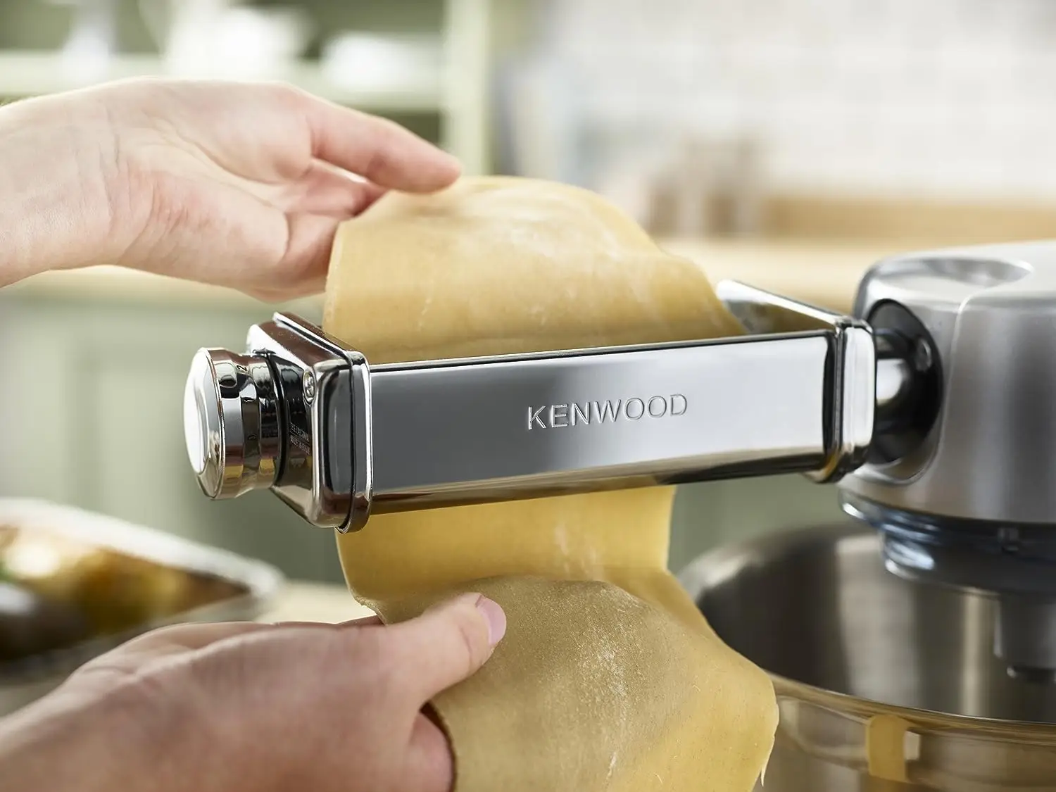 Kenwood-Juego de laminadora MAX980ME, cortador de espagueti y cortador de Fettuccine, accesorios para máquina de amasar planetaria KCC + KVC + KVL +