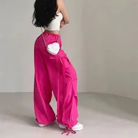 Red Cargo Pants Women Casual Joggers High Waist Loose Female Hip Hop Trousers Korean Punk Pants Funny Capri Pockets Pants Femme - Image 3