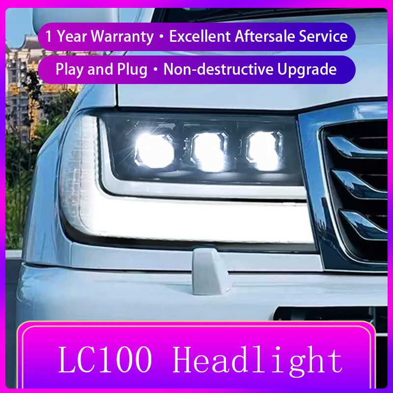 도요타 랜드 크루저 LC100 FJ100 4700 1998 2007 프론트 라이트 DRL LED 플러그 앤 플레이 도구 액세서리, 자동차 용품 한 쌍