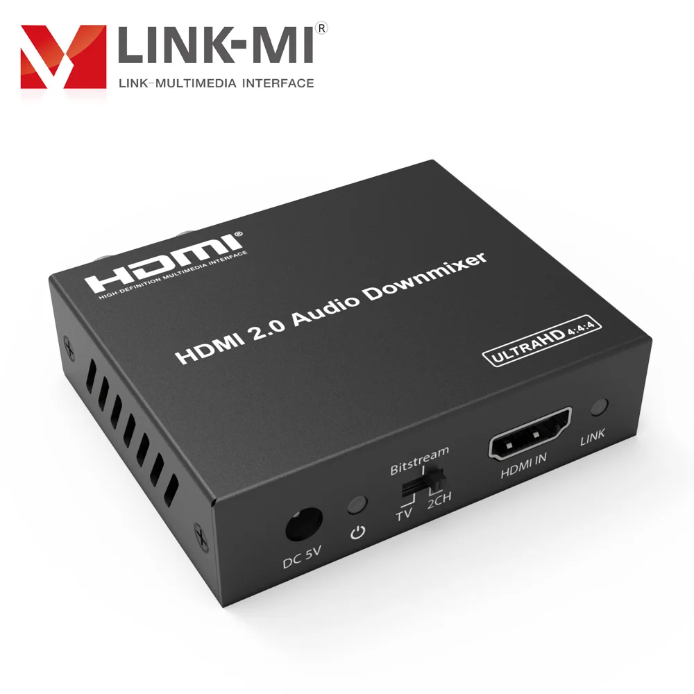 HDMI 18Gbps Audio Extractor 4K@60Hz with Audio Downmix HDMI source to digital optical/analog stereo L/R audio outputs HDMI Audio