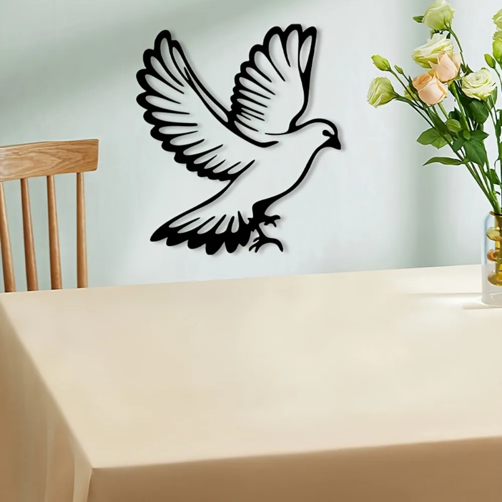 CIFBUY Metal Dove Wall Art, Iron Pigeon Statue Mural for Garden Fence, Weatherproof Outdoor Decor, Ideal Gift for Peace Lovers