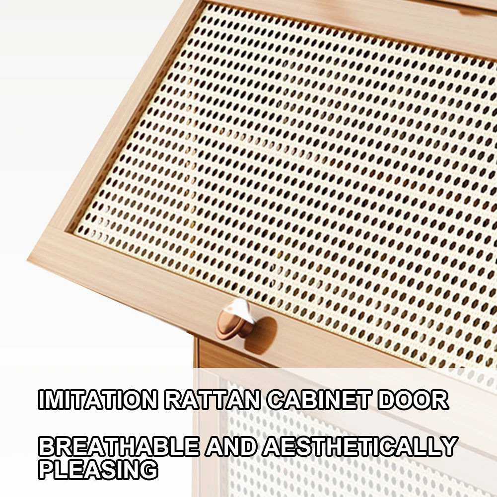 

Bamboo Shoe Cabinet with 2 Flip Drawers & Door Entryway Narrow Shoe Storage Cubby Narrow Shoe Shelf for Closet Hallway Entryway