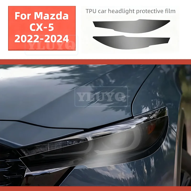 

Headlight Rearview Film B C Pillars for Mazda CX5 CX-5 2022-2024 Protection Film TPU Pre-cut Anti-scratch Repair Clear Smoked