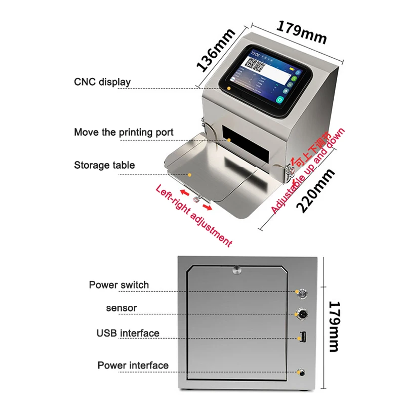 J1 Multi-function Desktop Smart Static Printer Automatic Coding Machine Small Coder For PVC/ QR Code Label Production Date Print