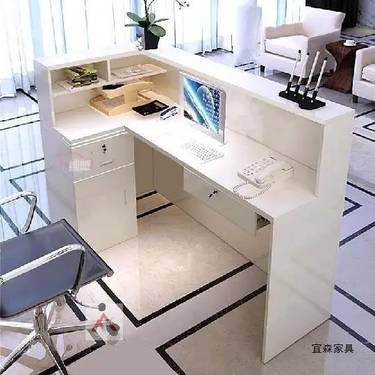 Modern corner checkout page bar simple clothing store hotel welcome desk reception desk company office front desk