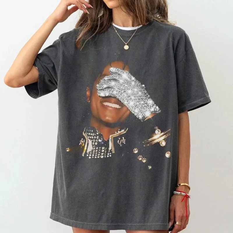 King of Pop T-shirt, Fan Gift T-shirt, Summer New Casual Unisex Harajuku Style T-shirt