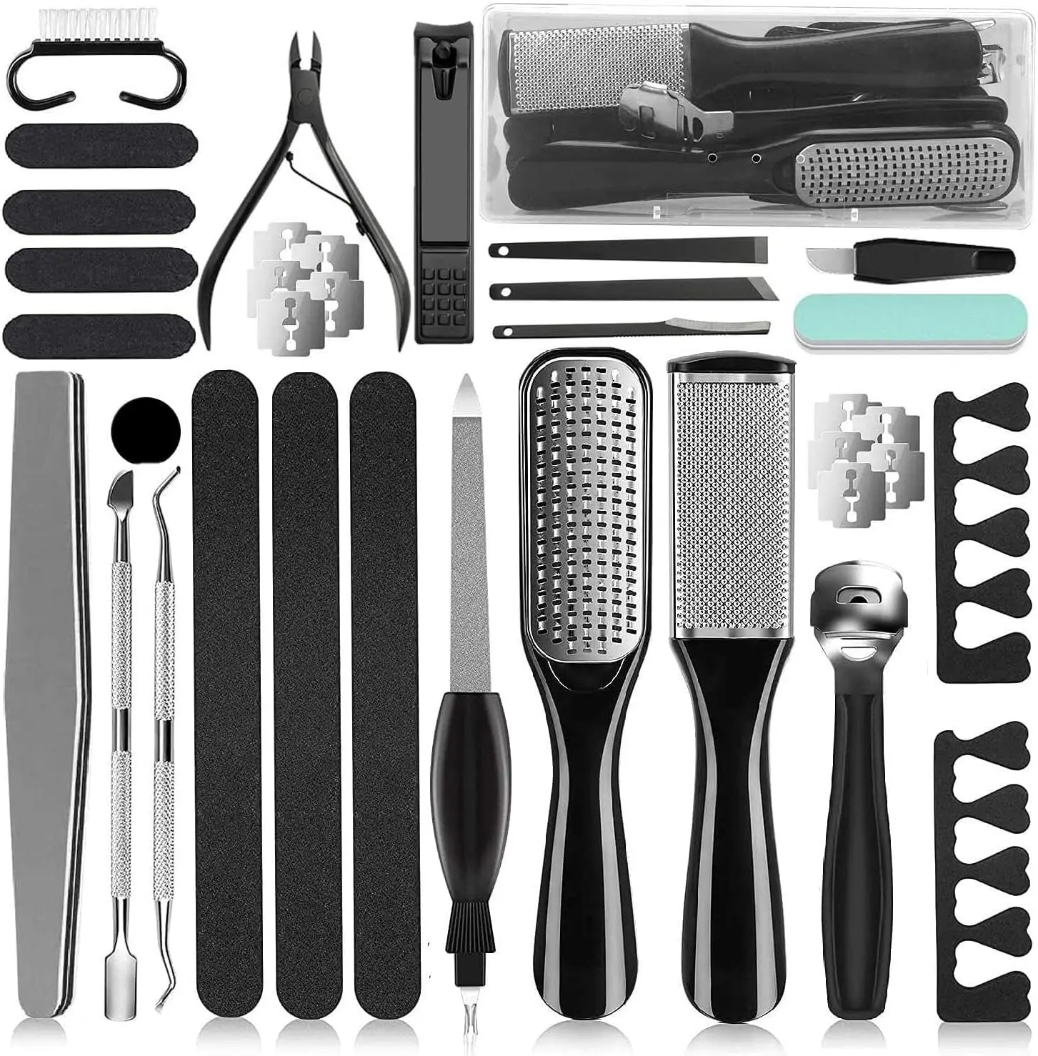 

Professional 36-in-1 Pedicure Kit for Home and Salon Use, Stainless Steel Foot Care Tools