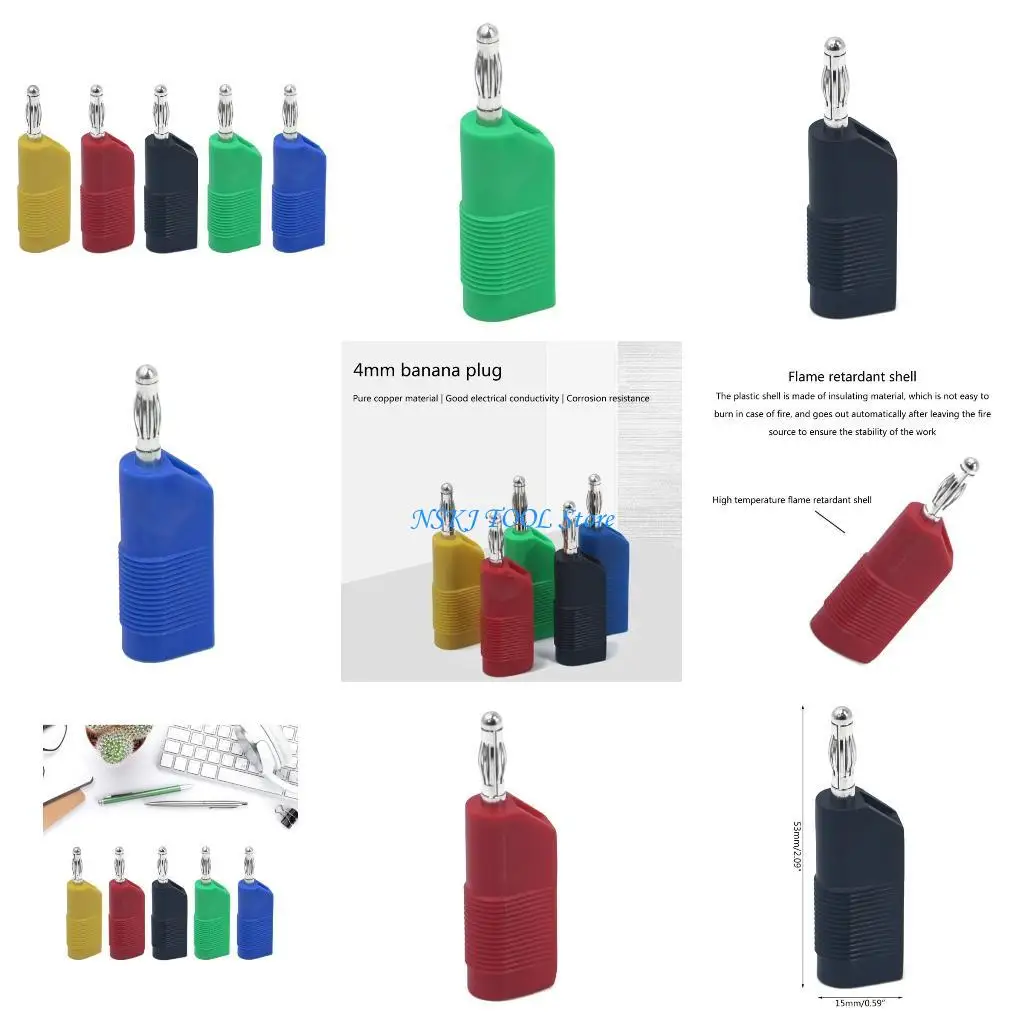 

L8RC Convenient and Durable 4mm Banana Plug Set Corrosion Resistant Connectors