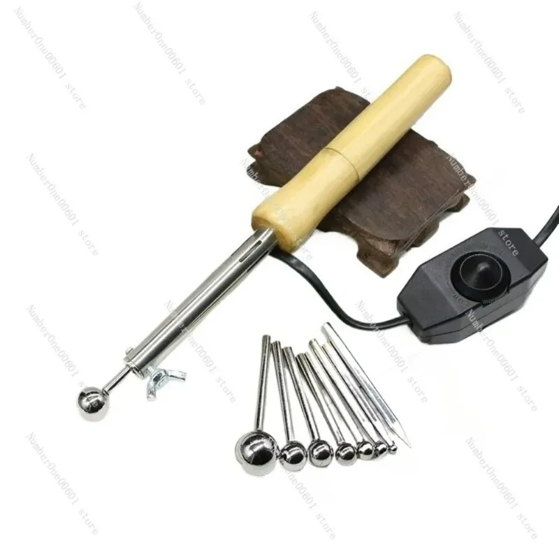 

Fabric Flower Making Tool Kit 110V 220V, 8-Piece Heating Head Set with Soldering Iron for DIY Craft Decor