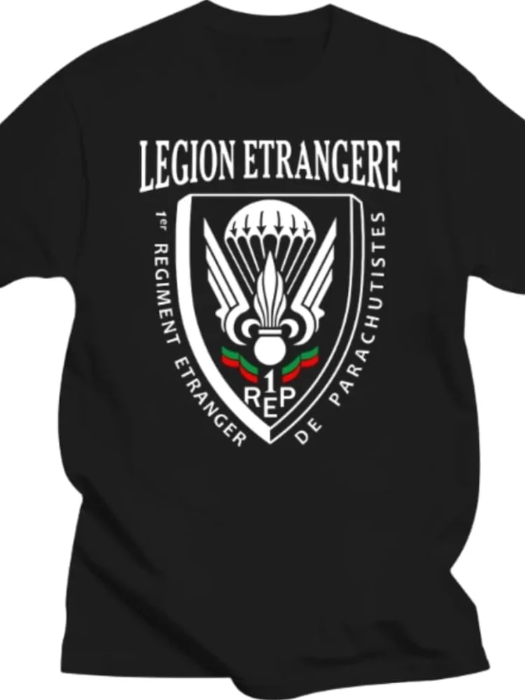 Legion Etrangere 1 Rep Paratrooper French Foreign Legion T-Shirt 100% Cotton Short Sleeve O-Neck Men's T-Shirt