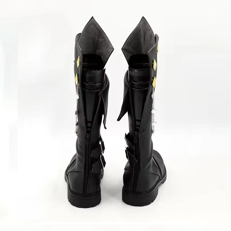 Genshin Impact Tartaglia Cosplay Shoes Prop PU Leather Shoes Halloween Carnival Boots Custom Made