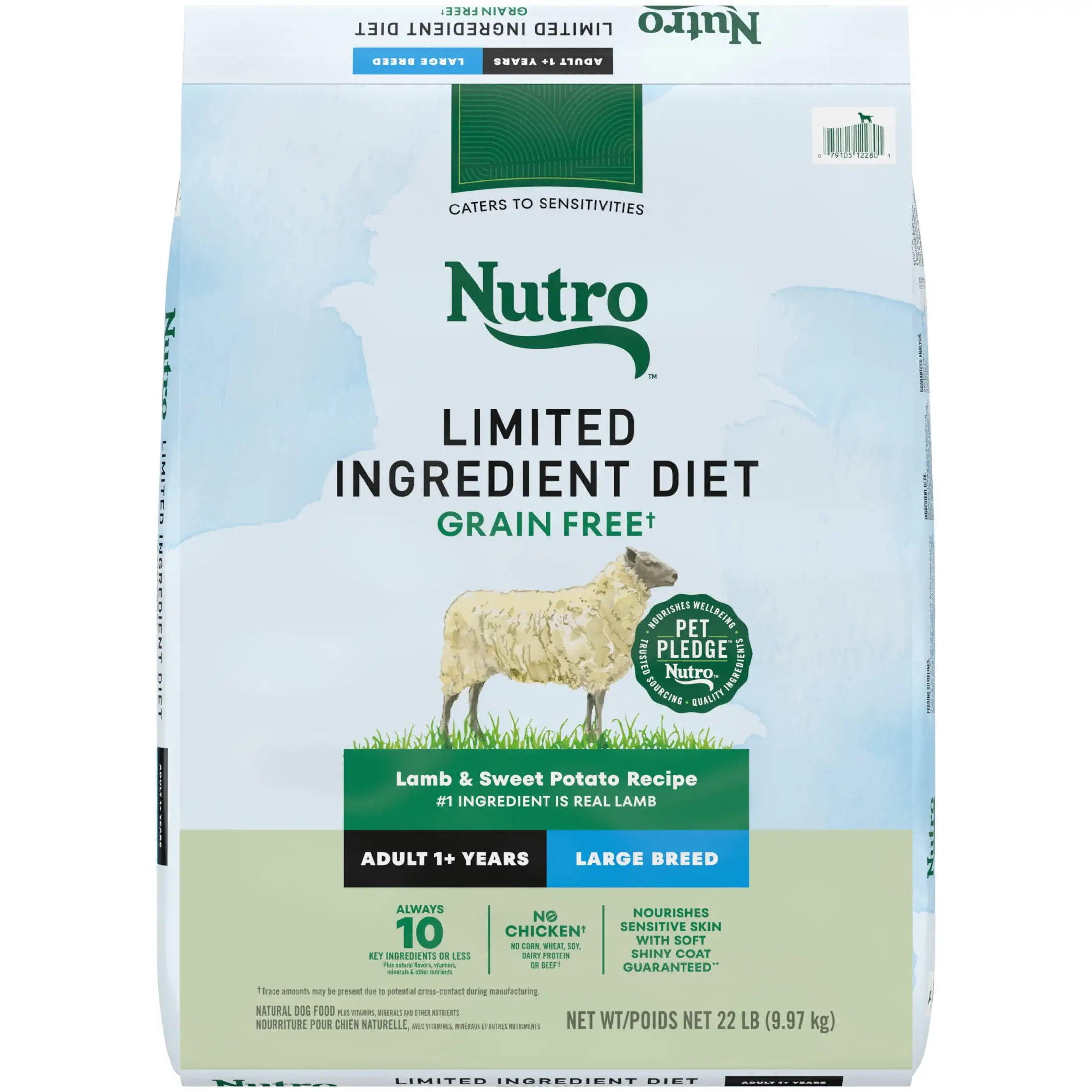 

Nutro Limited Ingredient Diet Большая корм для сухих собак для взрослых, рецепт из ягненка и сладкого картофеля, 22 фунта.