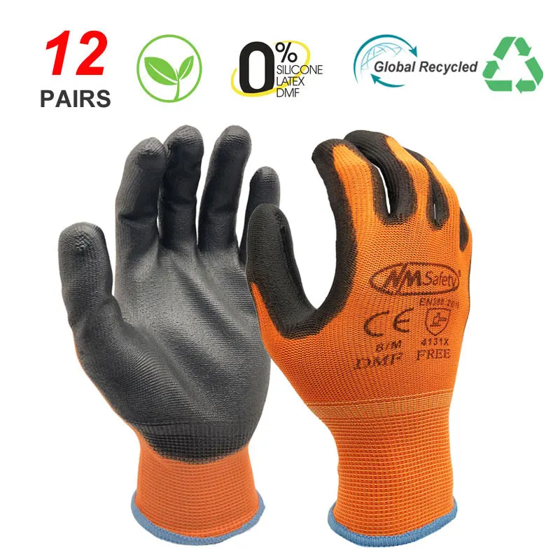 Guantes de trabajo protectores mecánicos de seguridad para mujeres y hombres, guantes de goma de seguridad para jardín, marca NMSafety, alta