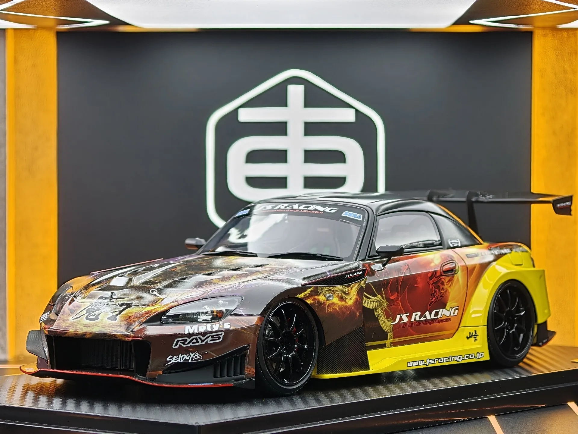 IG 1:18 JS Racing S2000 Demon King JDM Simulation Limited Edition Resin Metal Static Car Model Toy Gift