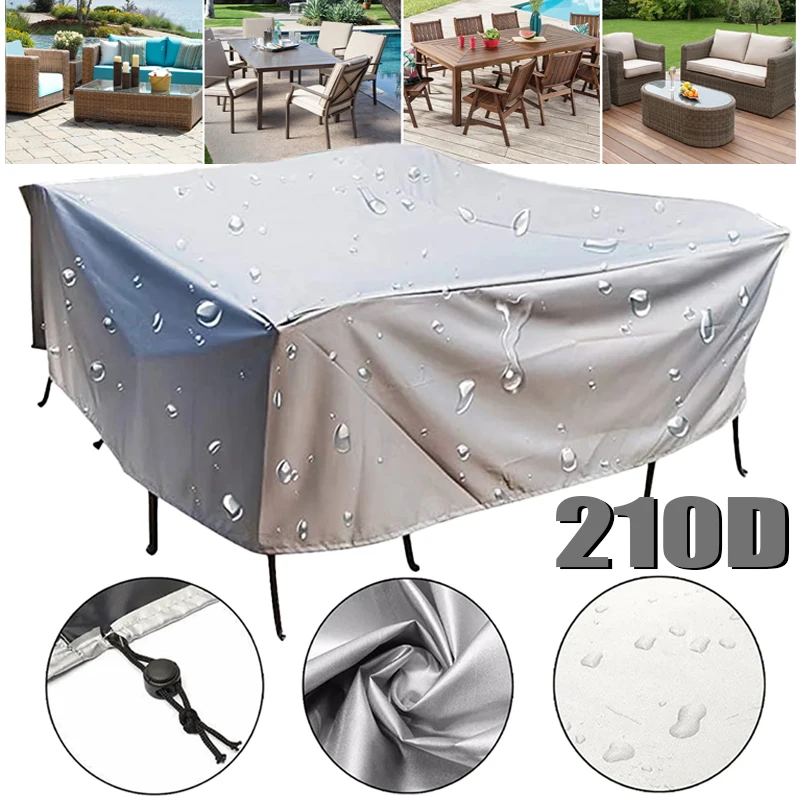 

Multiple Sizes Furniture Dust Cover 210D Oxford Cloth Black Sofa Cover, Waterproof Cover Outdoor Patio Furniture Covers, 1 Piece