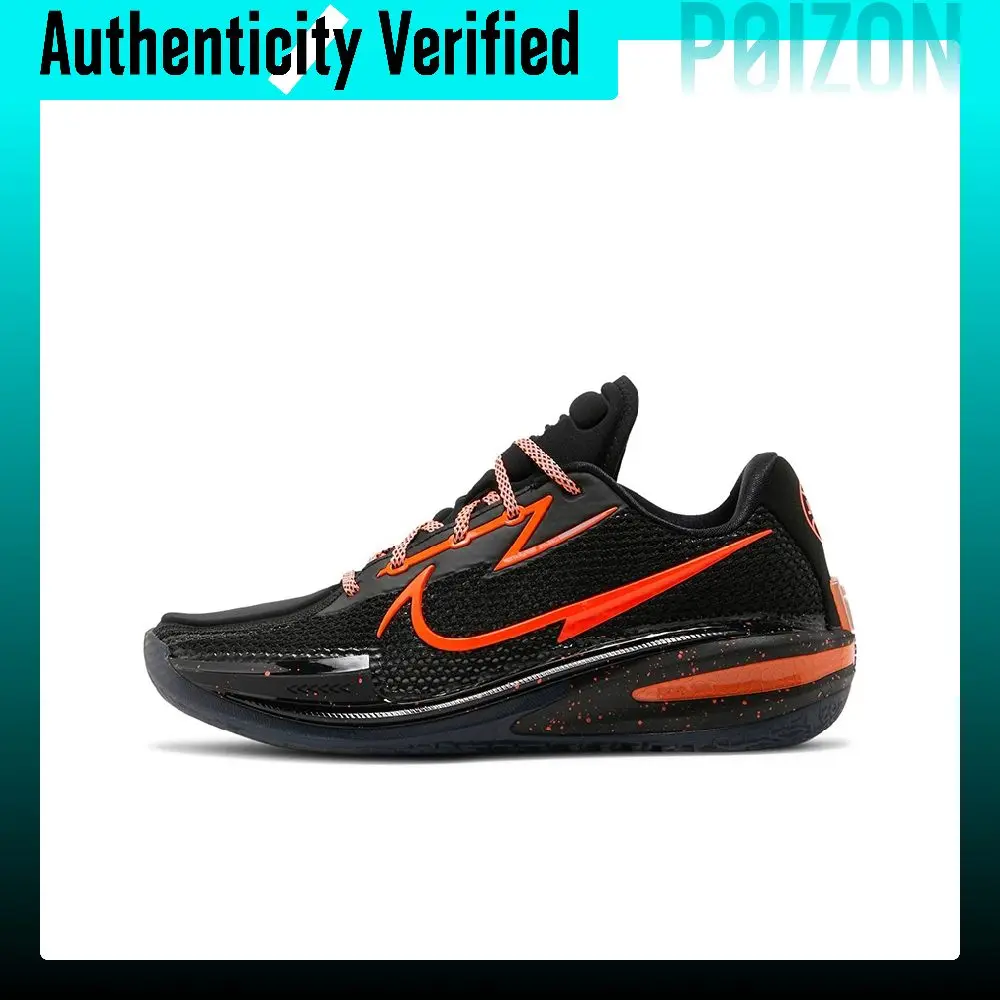 Nike Air Zoom G.T. Cut 1 Round Tip Low top Performance Basketball Shoes Unisex Black Orange DM2826-001