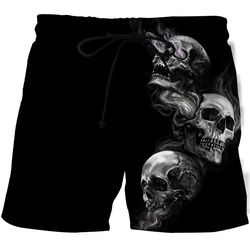 New Summer 3D Print Skull Beach Causal Clothing Fashion Men Women Shorts Plus Size S-7XLStreetwear Kids Pants Cargo  Tiki