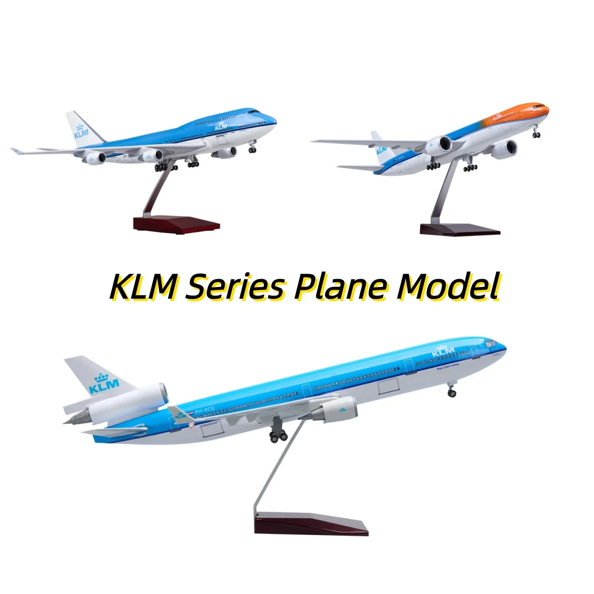 

Klm Royal Dutch Airlines 47cm Model Airplanes Md11 Klm B747 /B777 Scale Aircraft Light Wheel Diecast Plane Collection Airliner