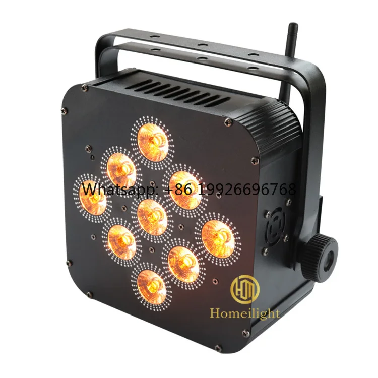 9 Pcs18W Wireless Battery LED Par Can  Light RGBWAUV 6in1 LED  DJ Lights Set for Night Club Party Wedding Bar