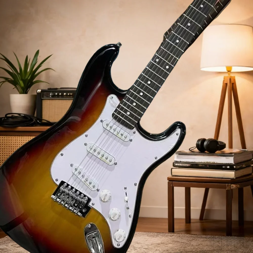 Sunset Colour ST00S 6 Strings Electric Guitar SSS Pickups Rosewood Neck White Pickguard High-End Enhanced Version