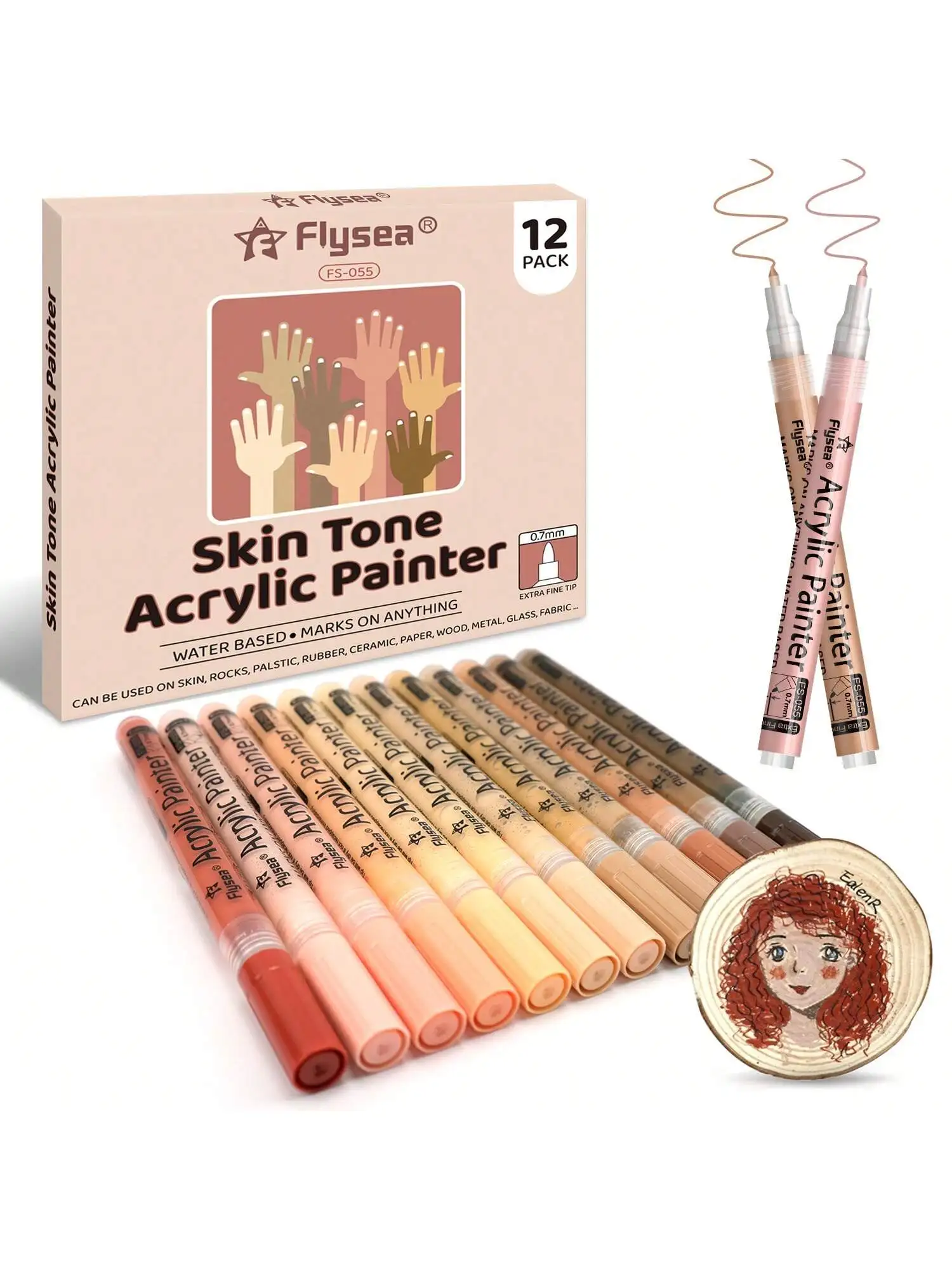 

12pcs/set Acrylic Ink Marker 0.7mm Waterproof and Color-impermeable Art Special Non-toxic Painting Book Hand-painted Color DIY