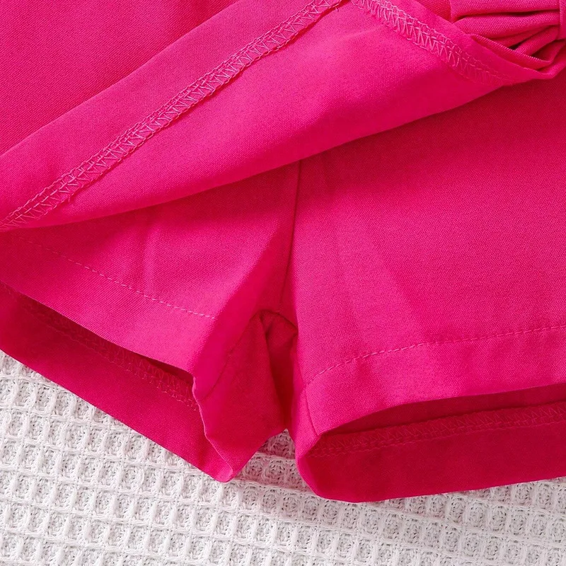 طقم مكون من قطعتين بياقة دانتيل بيضاء وأكمام طويلة مع فيونكة وردية هاكاما ملابس أطفال أنيقة ولطيفة على الموضة للأطفال فستان فتاة عادي #2