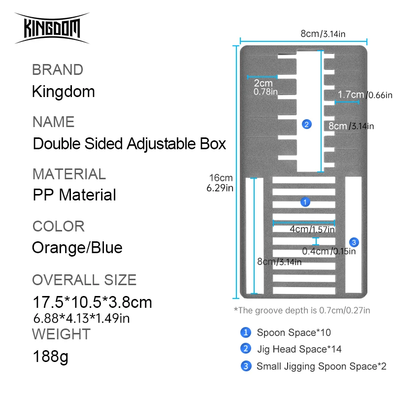 Kingdom Double Side Lure Fishing Tackle Box Multi Compartments Bait Hook Accessories Storage Case Plastic Fishing Boxes
