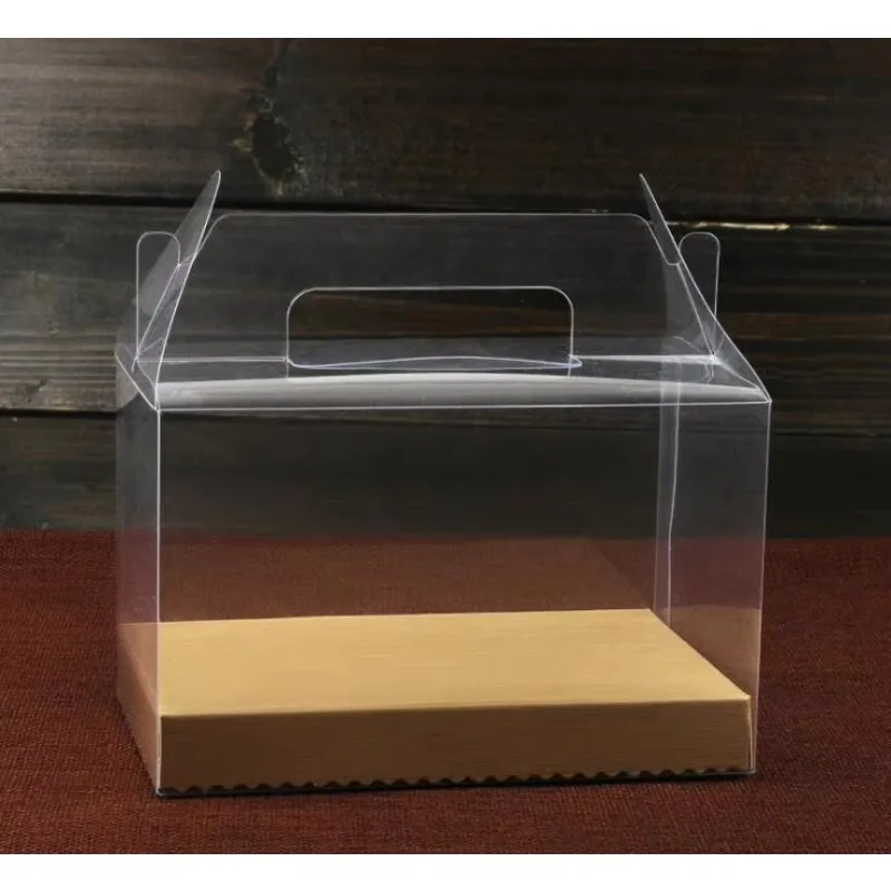 

Clear Window Cup Cake Doughnut Macaron Box,Transparent Box Bags with Handle,Cupcake Bakery Macaron Packaging Boxes 100pcs