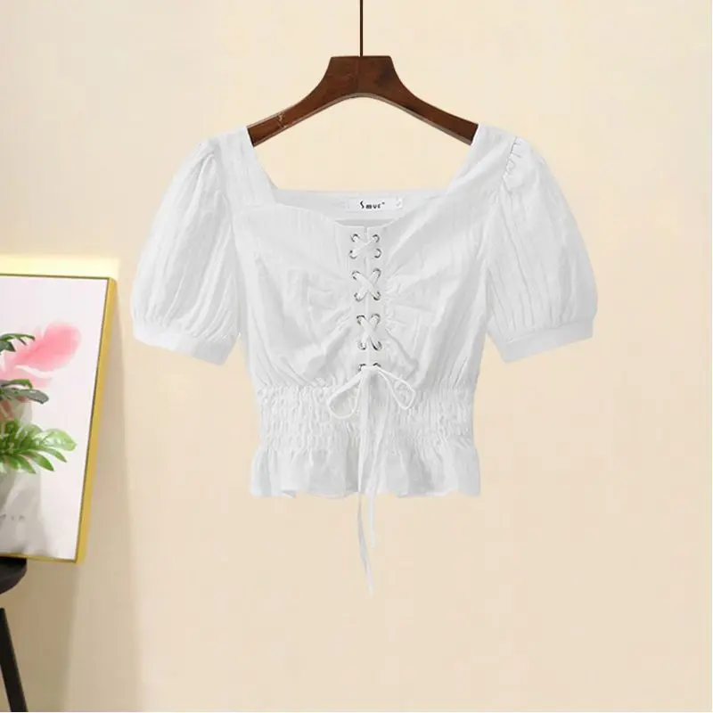 2024 New Large women's Summer Set camicia Slim con coulisse da donna Top gonna a pieghe a vita alta Set a due pezzi per donna